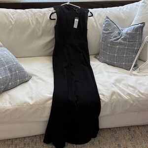 BCBGMaxAzria Black Lace-Trim Maxi Dress